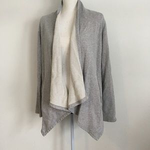 Eileen Fisher | grey cardigan waterfall sweatshirt